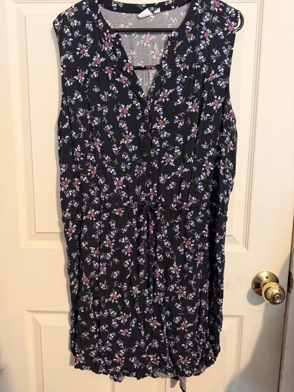 Floral cinched waist dress